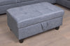 3 PC Sectional Sofa Set, Gray Linen Right -Facing Chaise with Free Storage Ottoman - MEGAFURNISHING
