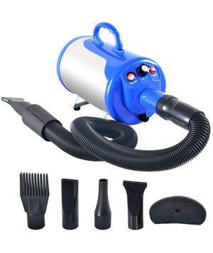 SHELANDY 3.2HP Stepless Adjustable Speed Pet Hair Force Dryer Dog Grooming Blower with Heater - MEGAFURNISHING