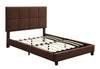 Brown Upholstered Sleigh Queen Bed - MEGAFURNISHING