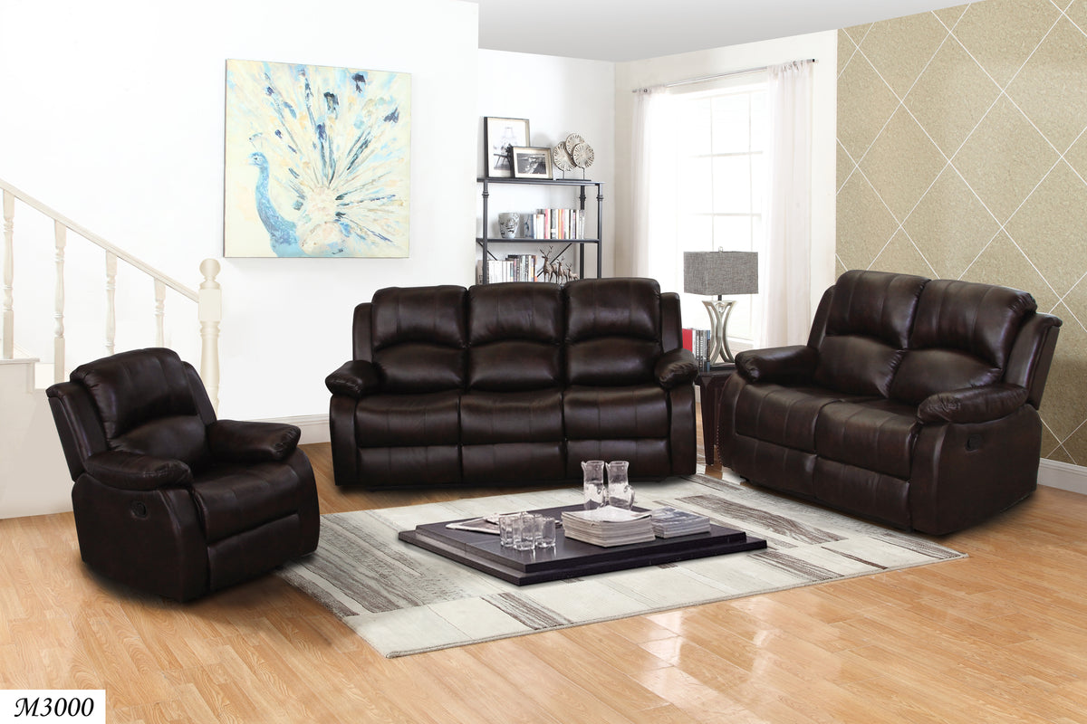 5 Recliner Espresso 3pc Sofa Lovesat Chair Set – MEGAFURNISHING