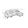 MEGA right sectional sofa with footrest, convertible corner sofa with armrest storage, living room and apartment sectional sofa, right chaise longue and grey - MEGAFURNISHING