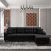 MEGA right sectional sofa with footrest, convertible corner sofa with armrest storage, living room and apartment sectional sofa, right chaise longue and grey - MEGAFURNISHING